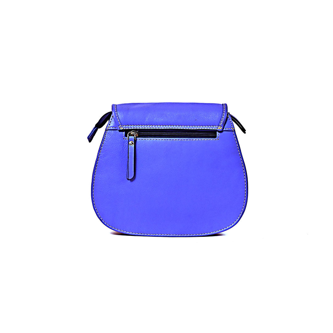 Syraah Sleek Compact Crossbody Bag - Premium Leather in Vibrant Blue