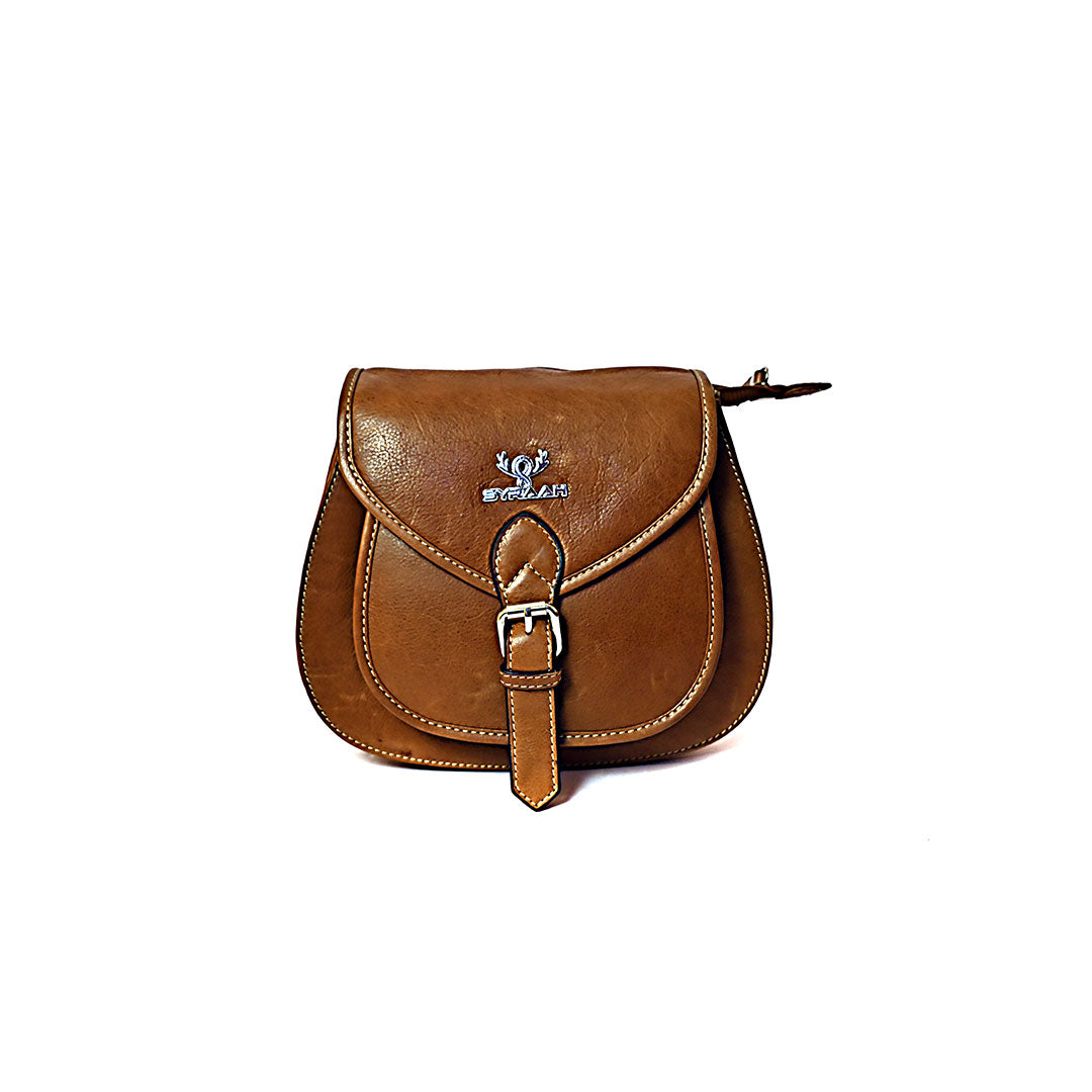 Syraah Sleek Compact Crossbody Bag - Premium Leather in Vibrant Yellow
