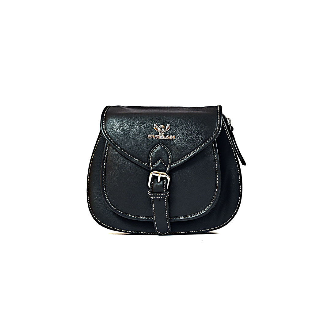 Syraah Sleek Compact Crossbody Bag - Premium Leather in Vibrant Yellow