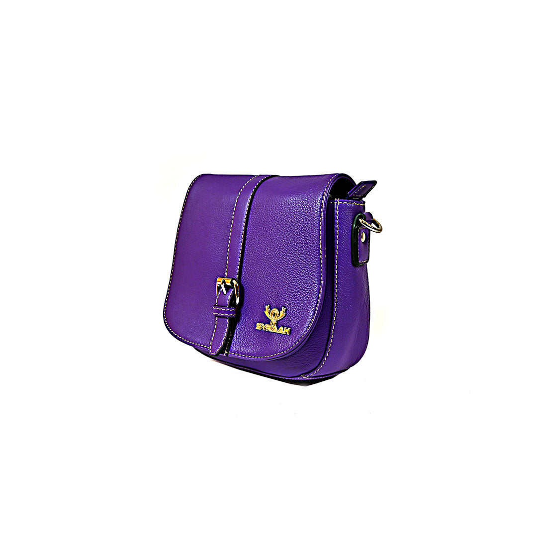 Syraah Royel Purple Premium Leather Compact Crossbody Bag