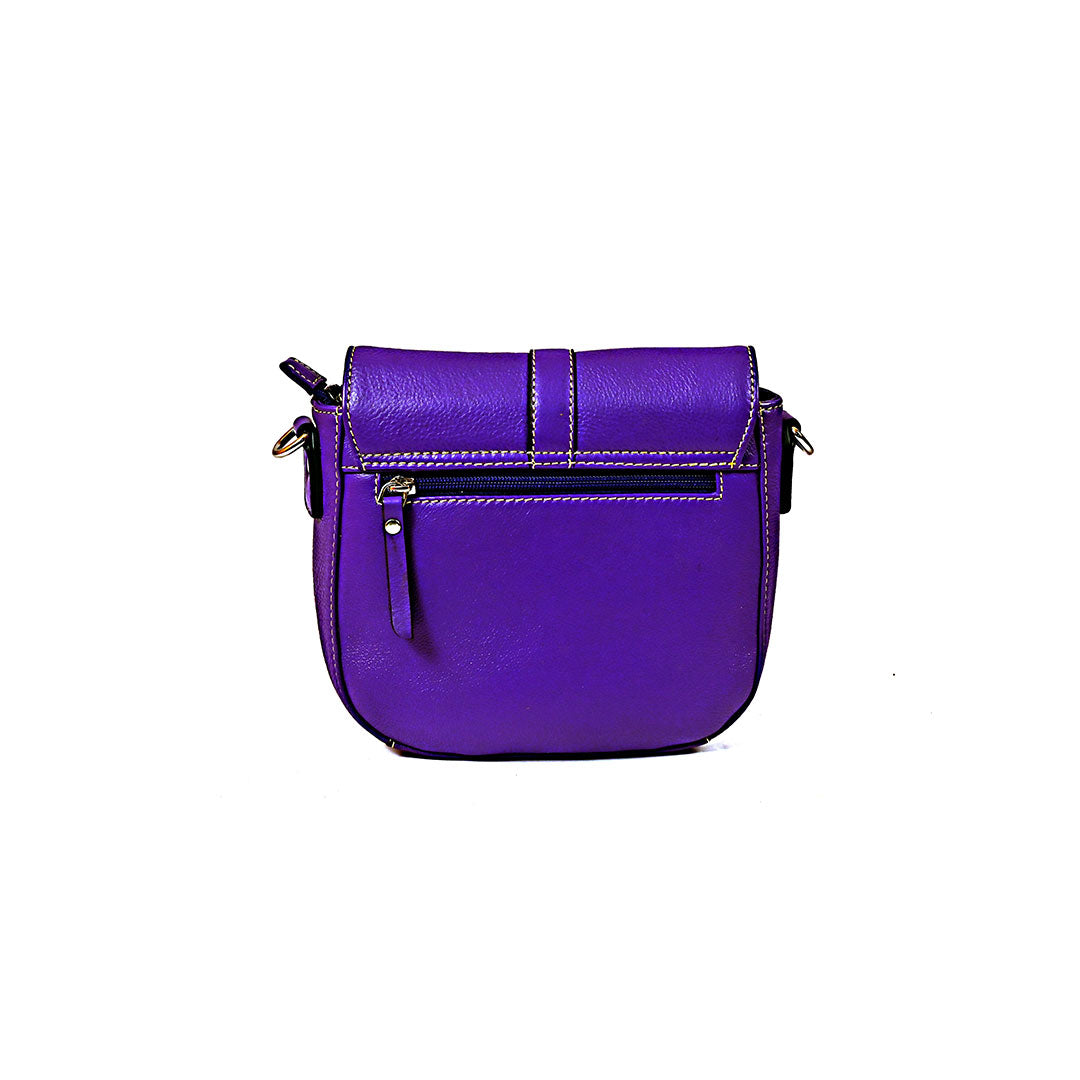 Syraah Royel Purple Premium Leather Compact Crossbody Bag