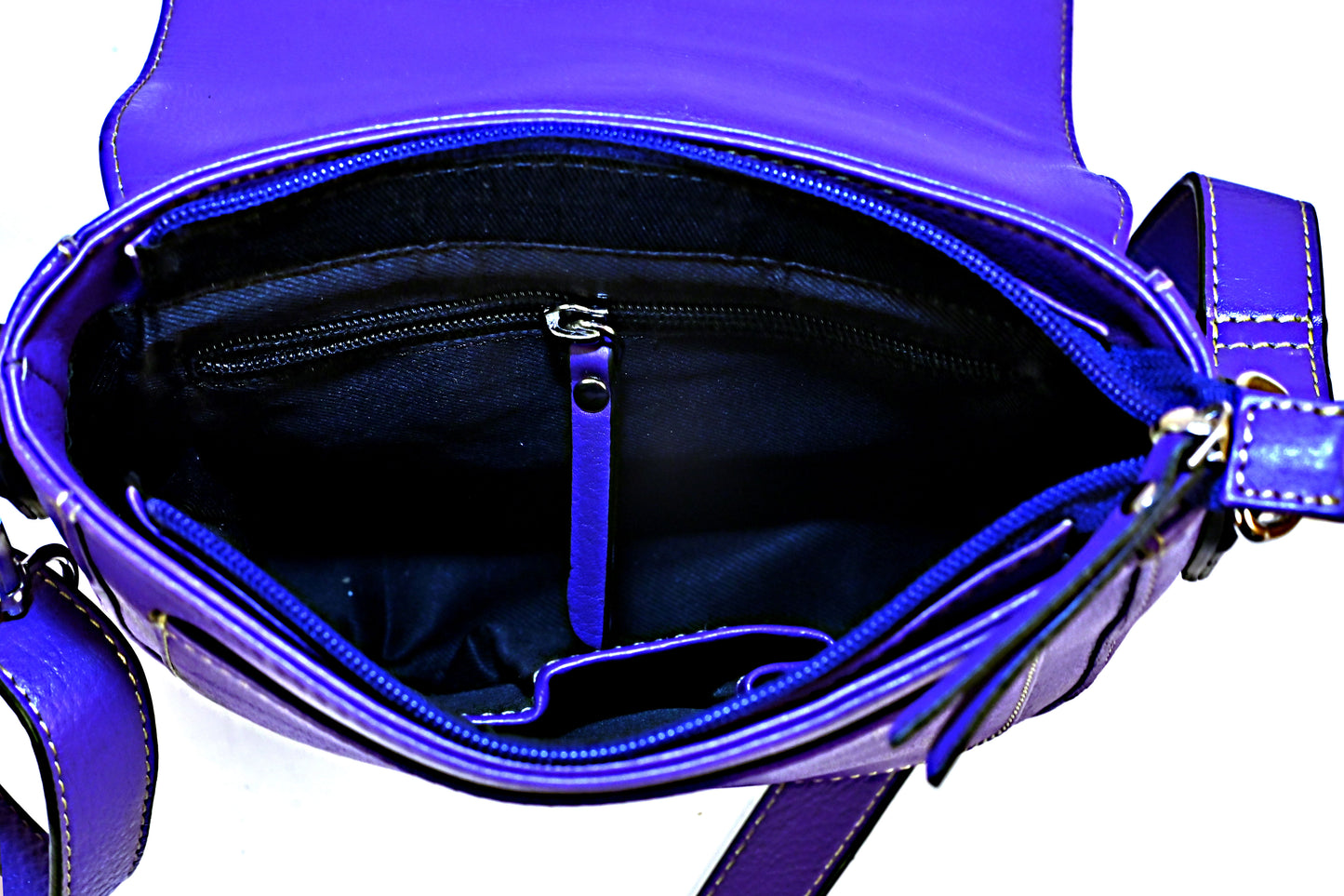 Syraah Royel Purple Premium Leather Compact Crossbody Bag