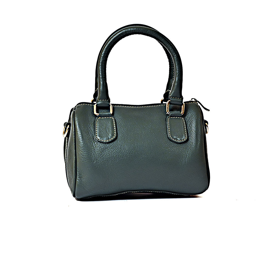Syraah Luxe Barrel Bag - Green Premium Leather Handbag