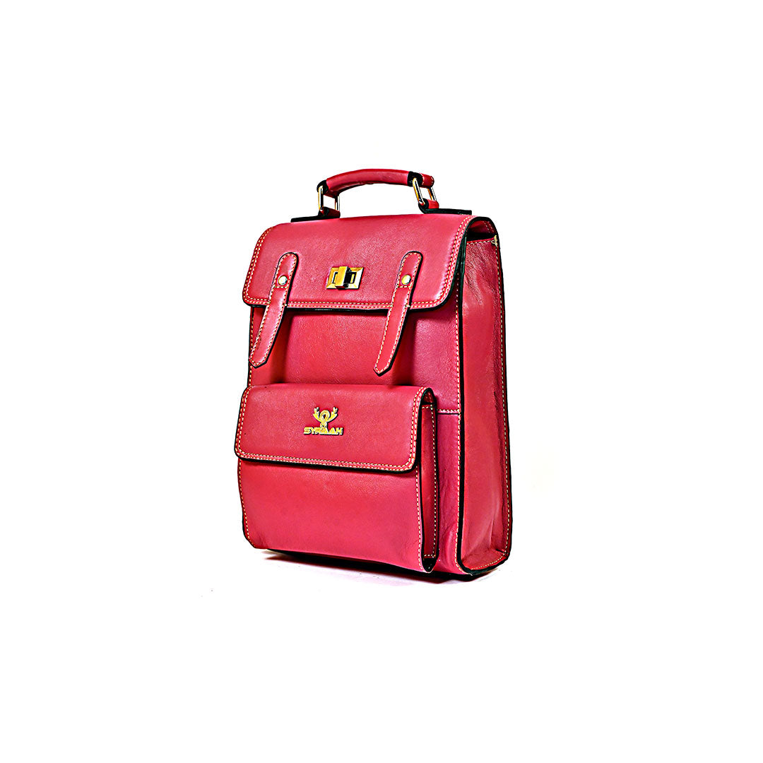 Syraah Pink Leather Backpack Collection - Premium Stylish Design