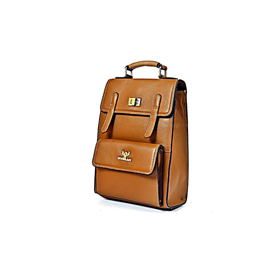 Syraah Tan Leather Backpack Collection - Premium Stylish Design