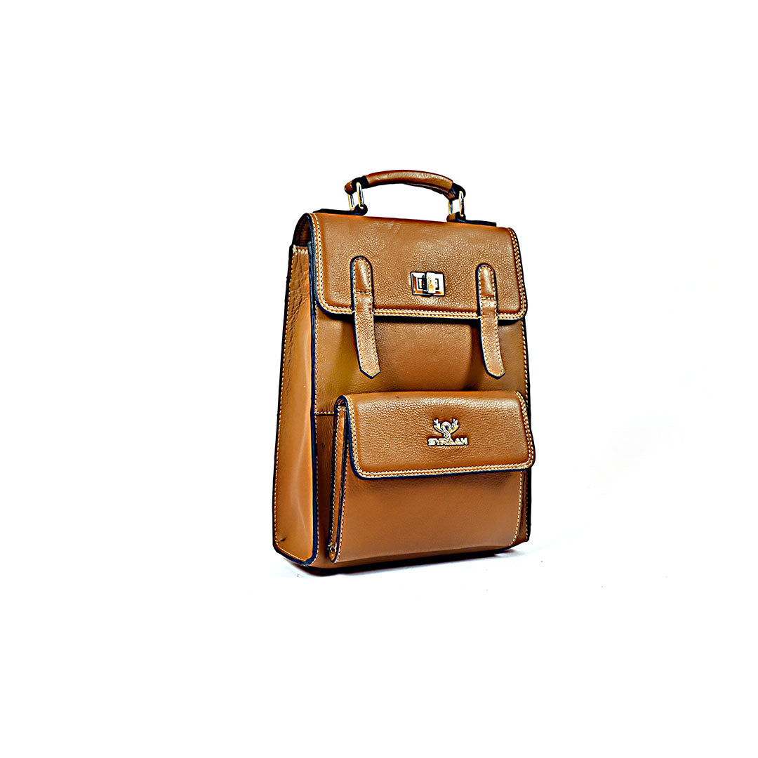 Syraah Tan Leather Backpack Collection - Premium Stylish Design