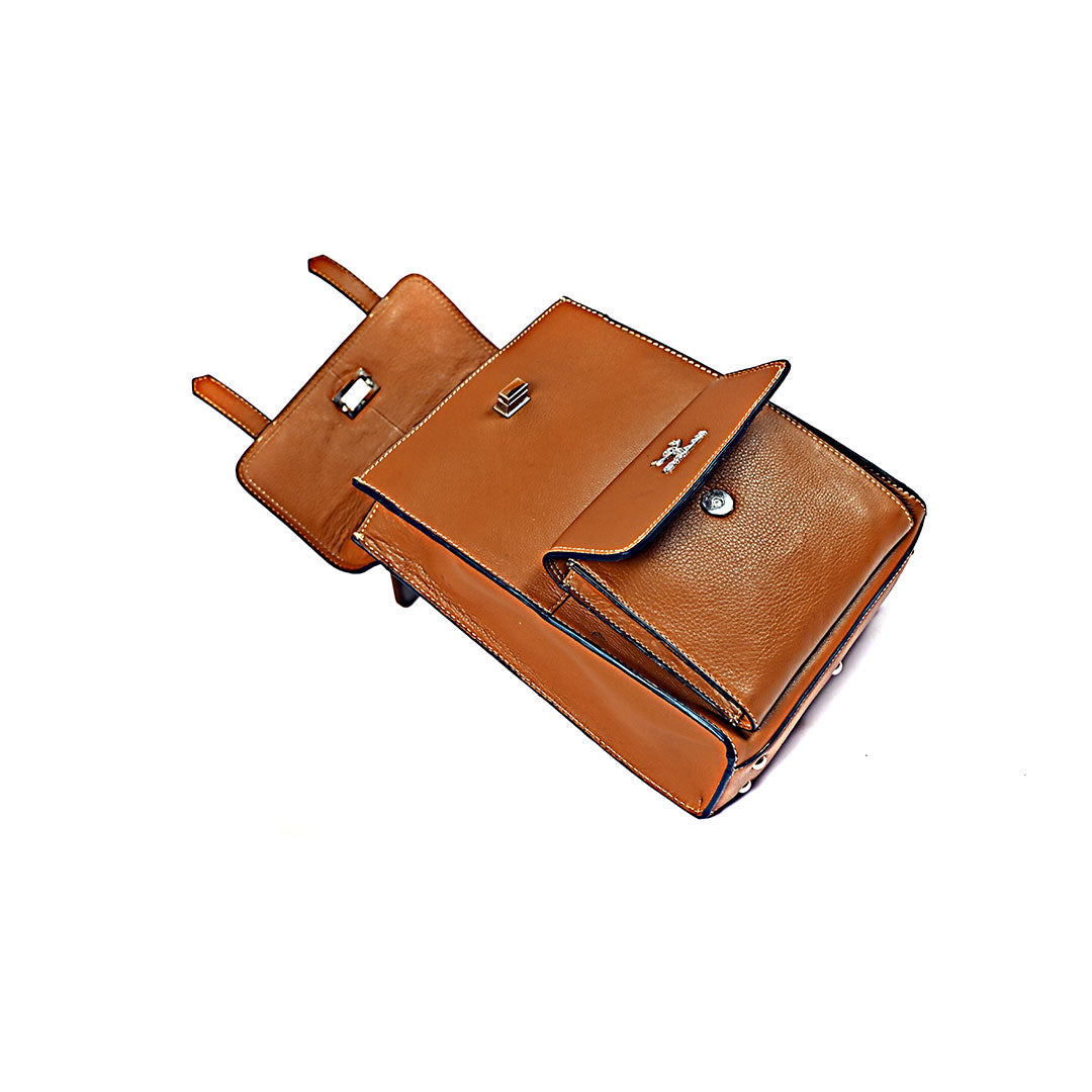 Syraah Tan Leather Backpack Collection - Premium Stylish Design