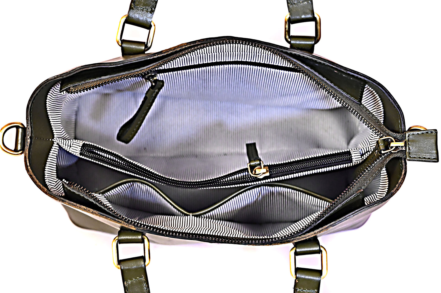 Syraah Elegant Duo - Dark Green Premium Leather Handbag