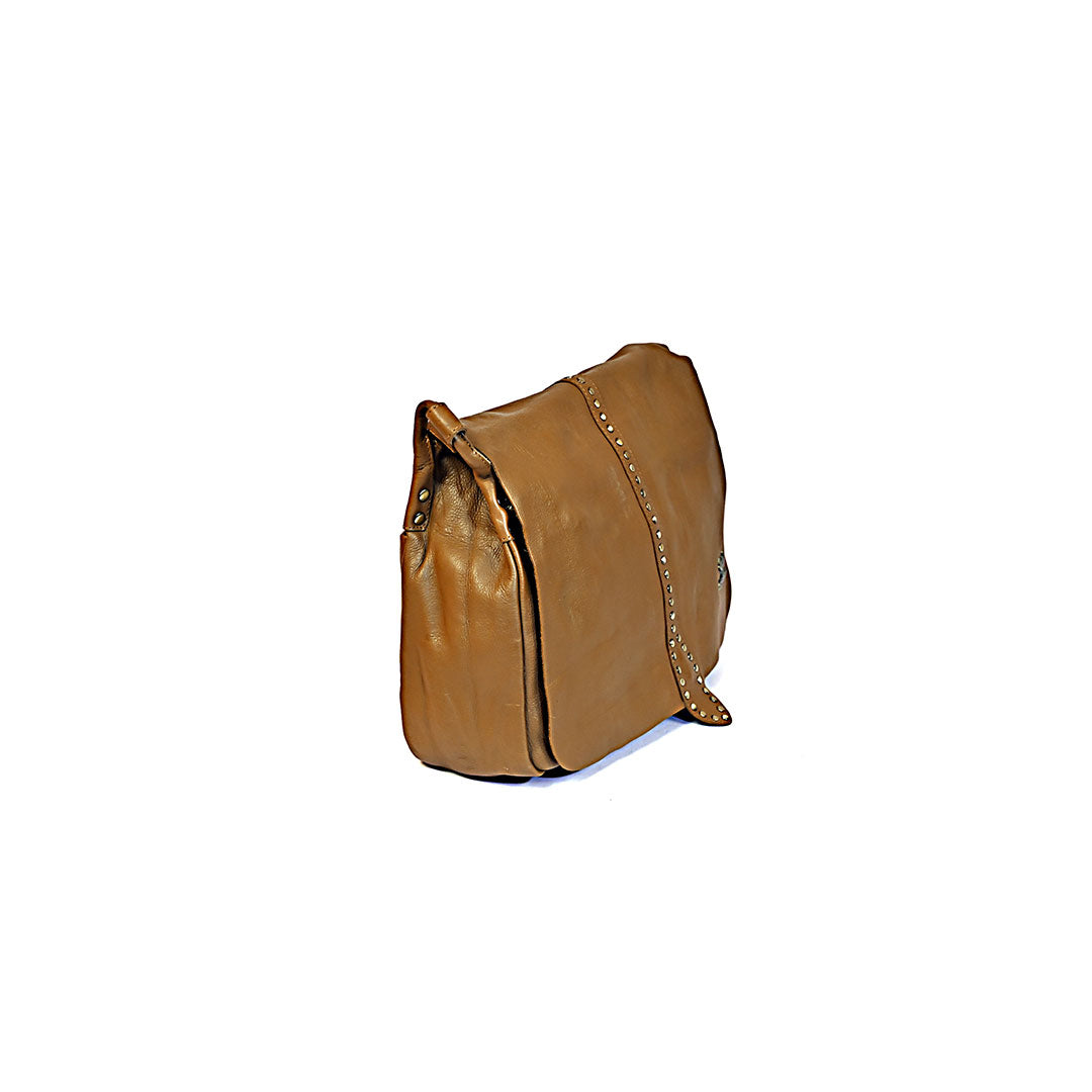 Syraah Brown Full-Grain Leather Handbag - Premium Compact Design