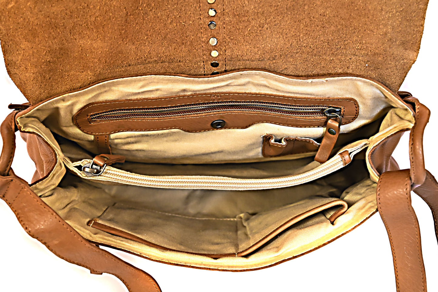 Syraah Brown Full-Grain Leather Handbag - Premium Compact Design