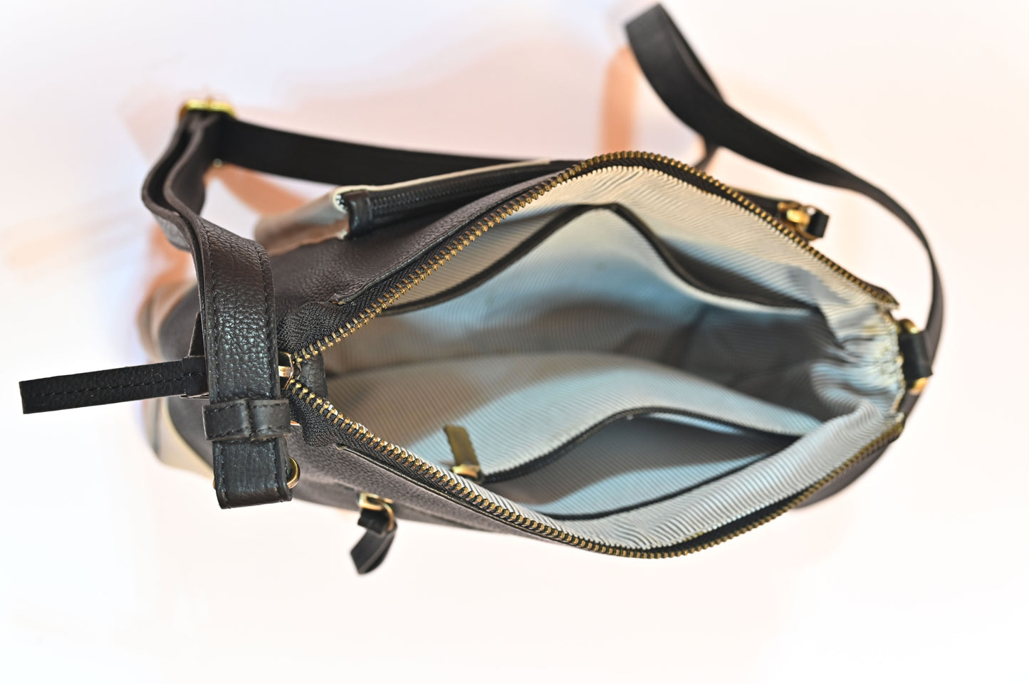 Syraah Dual-Tone Sling Bag - Navy Blue & Ash Premium Leather Bag
