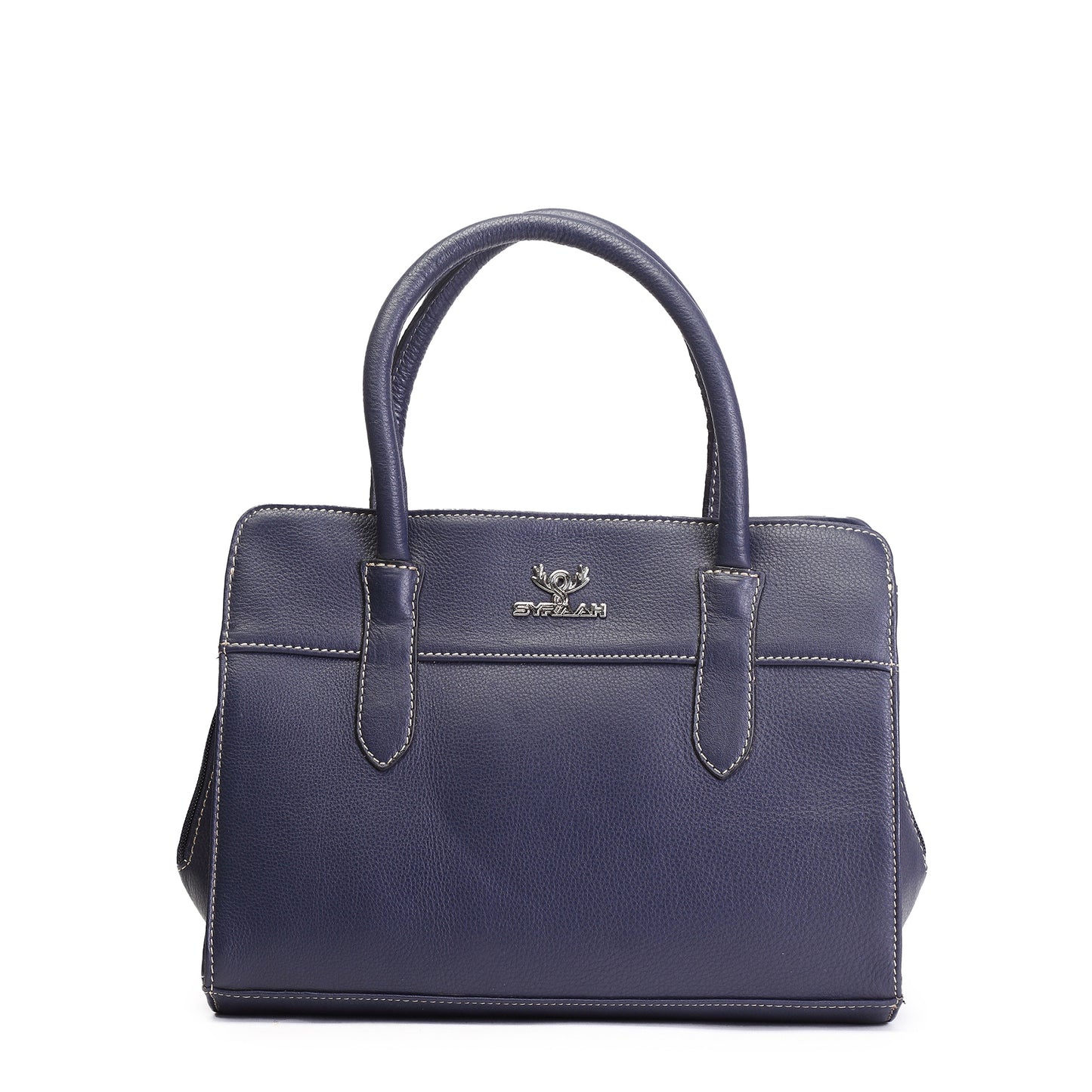 Syraah Black Full-Grain Leather Executive Handbag