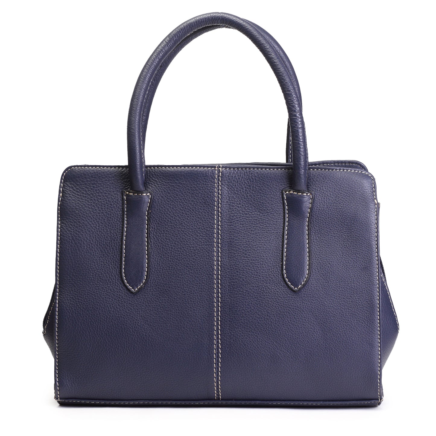 Syraah Navy Blue Full-Grain Leather Executive Handbag