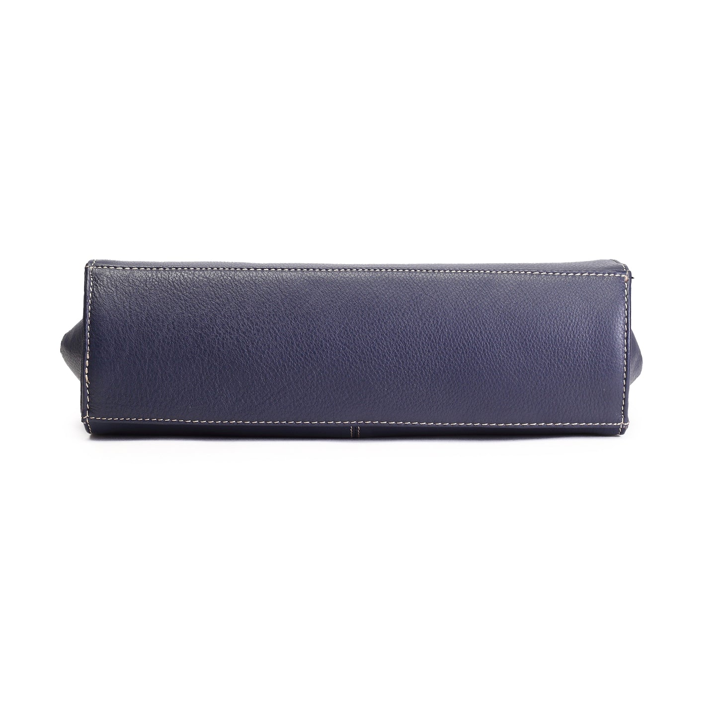 Syraah Navy Blue Full-Grain Leather Executive Handbag