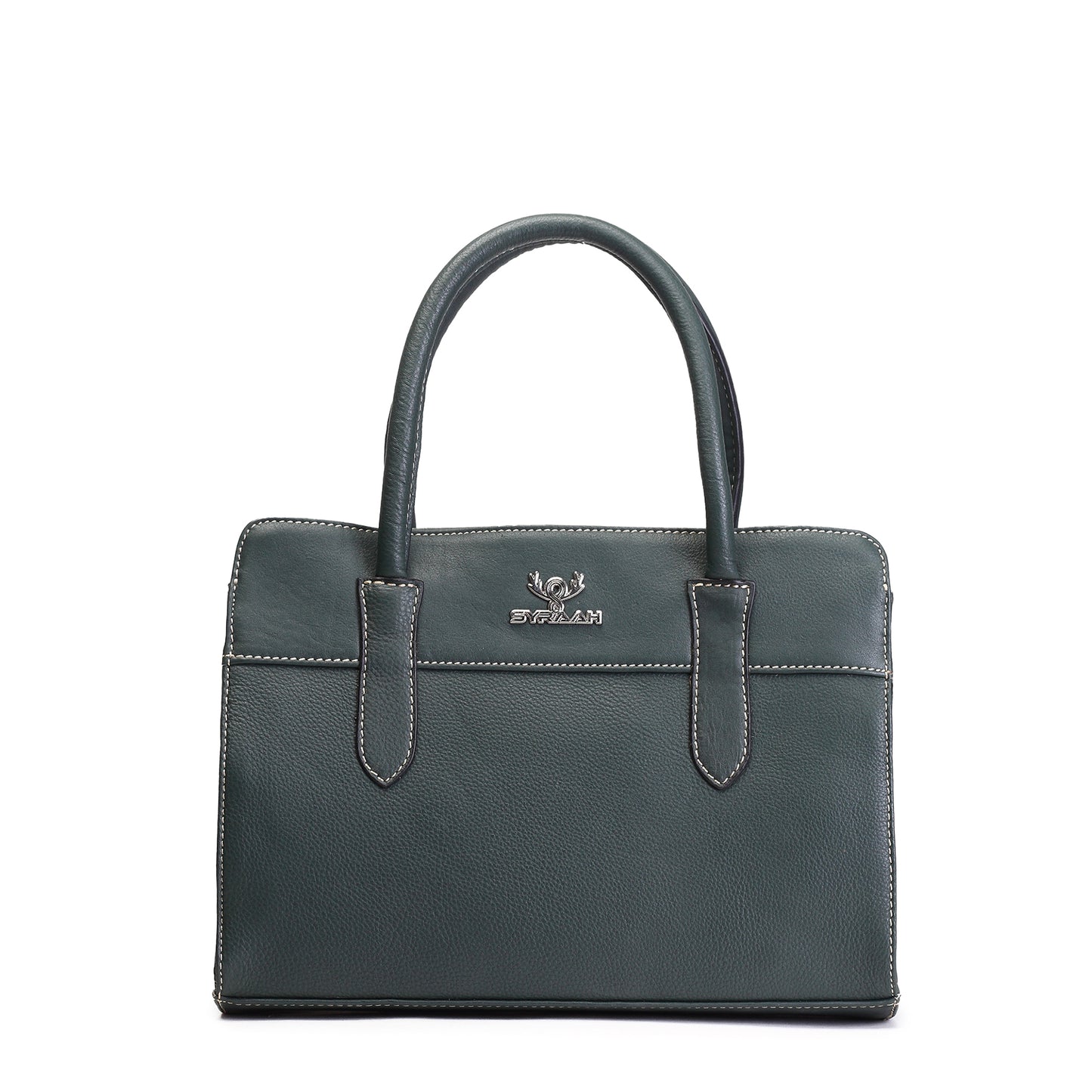 Syraah Black Full-Grain Leather Executive Handbag