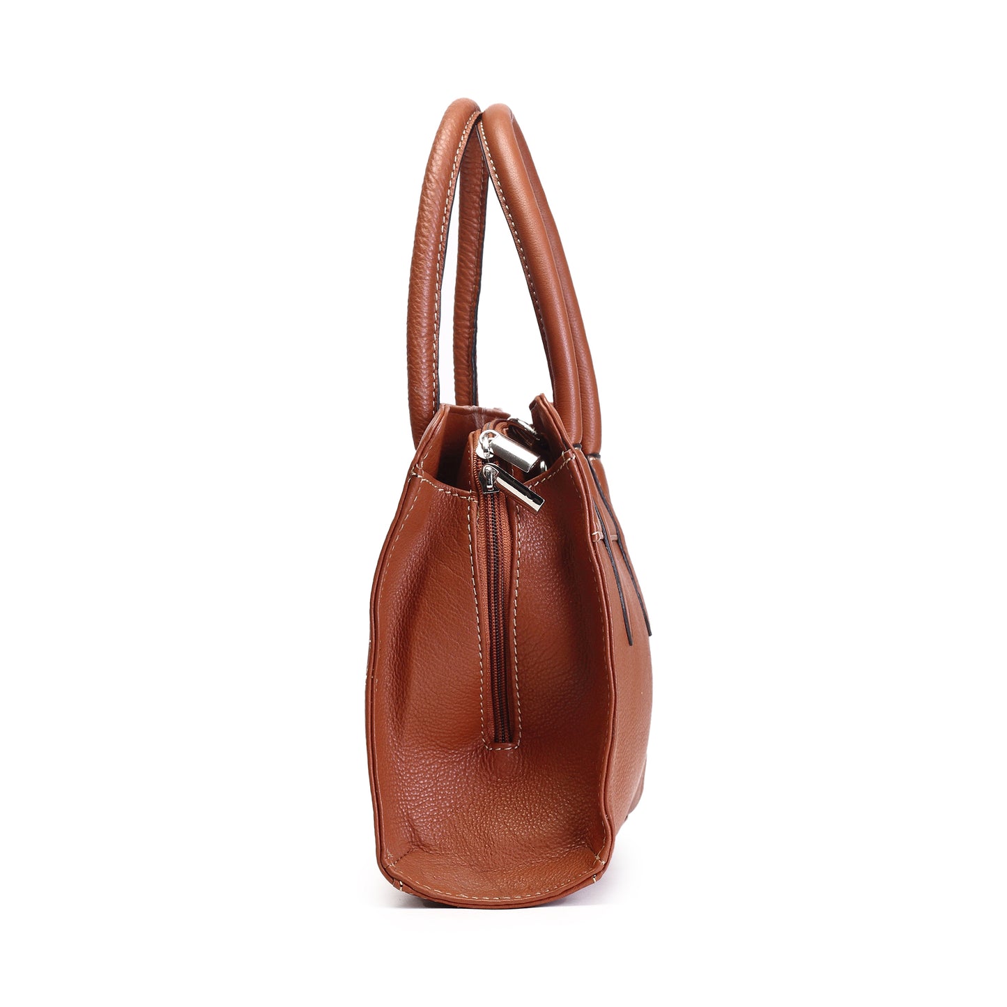 Syraah Tan Full-Grain Leather Executive Handbag