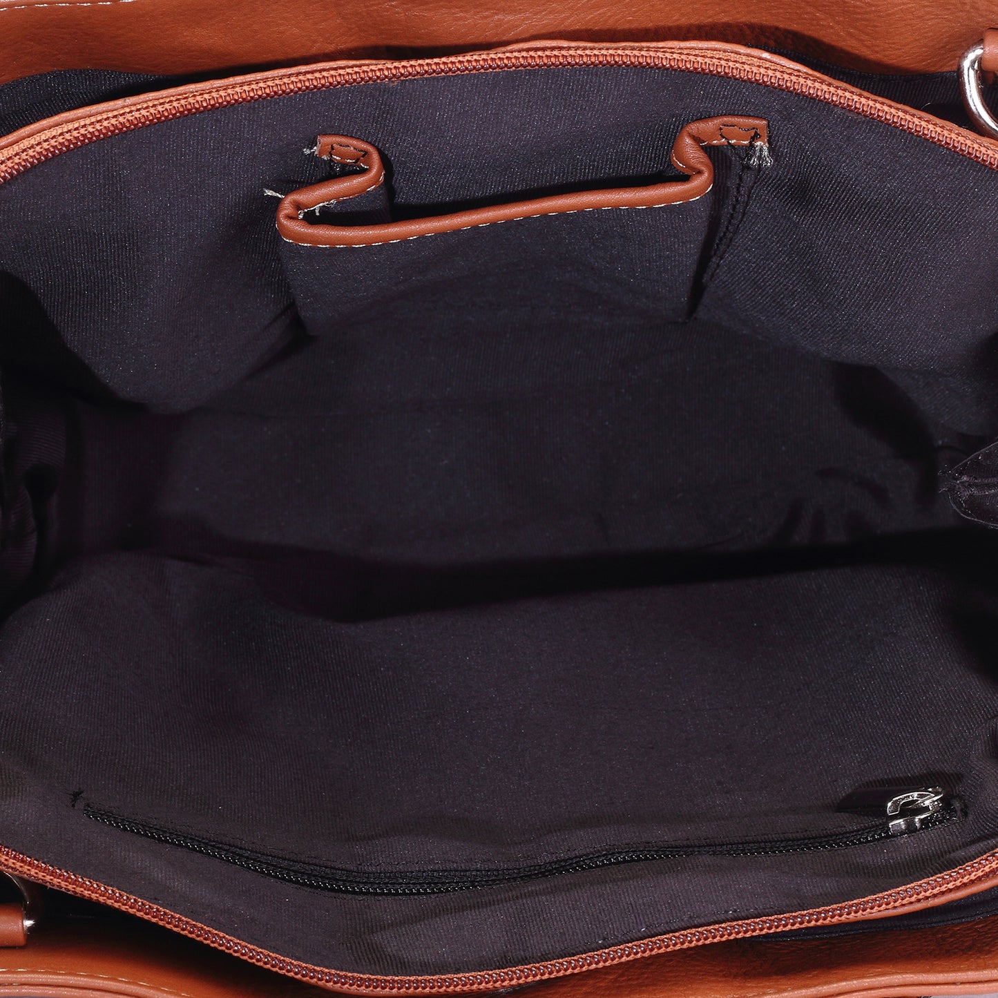 Syraah Tan Full-Grain Leather Executive Handbag