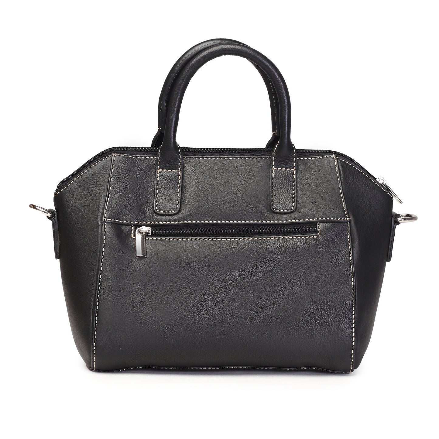 Syraah Black Full-Grain Leather Mini Satchel Bag