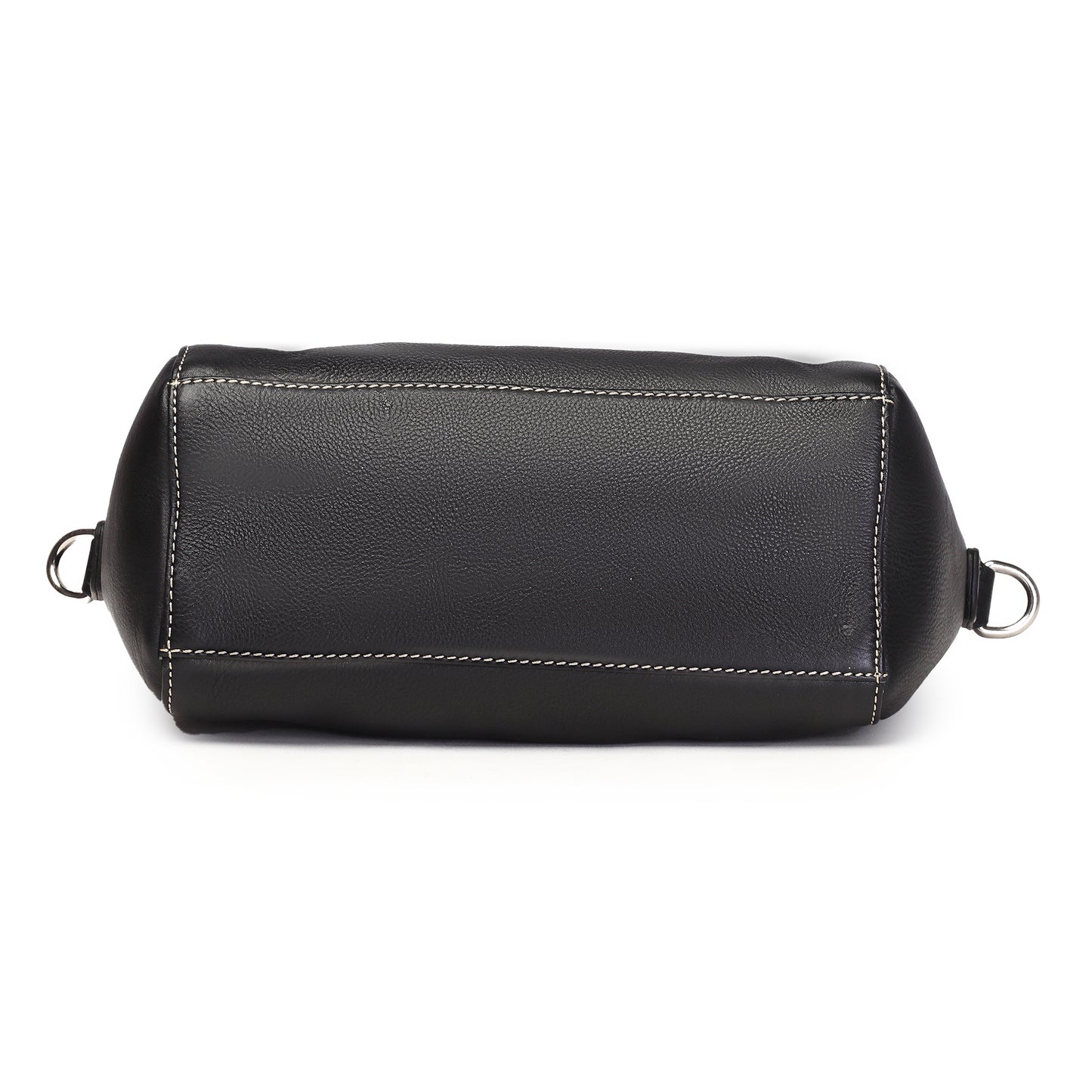 Syraah Black Full-Grain Leather Mini Satchel Bag