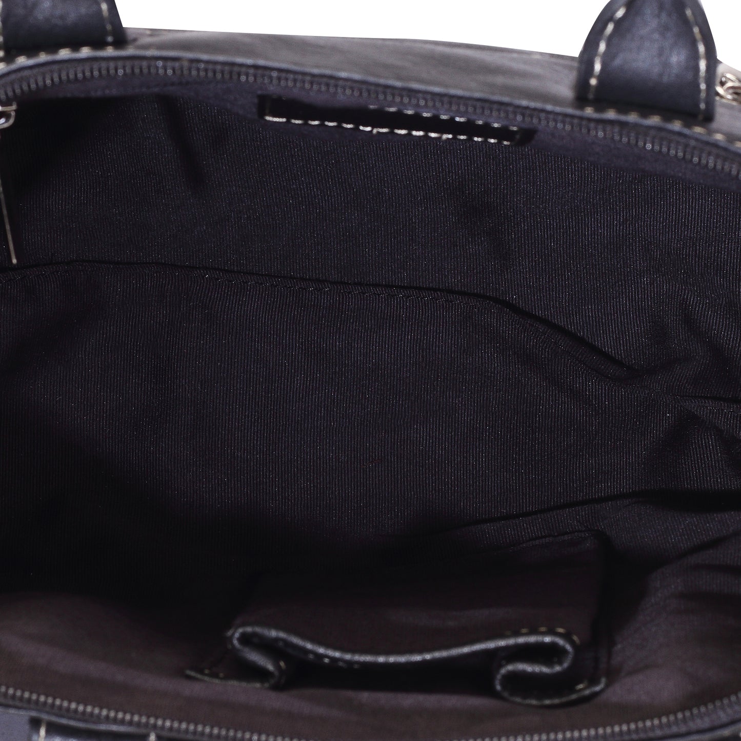 Syraah Black Full-Grain Leather Mini Satchel Bag