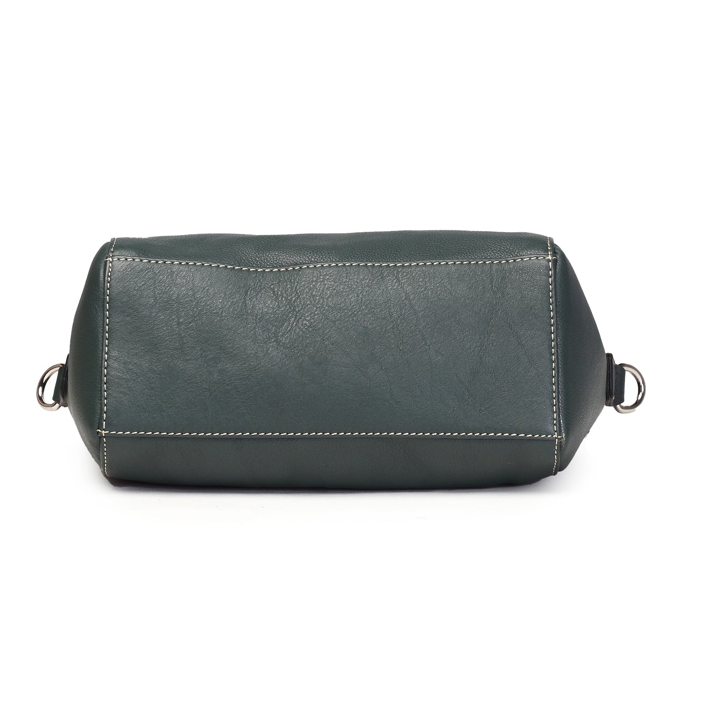 Syraah Bottle Green Full-Grain Leather Mini Satchel Bag
