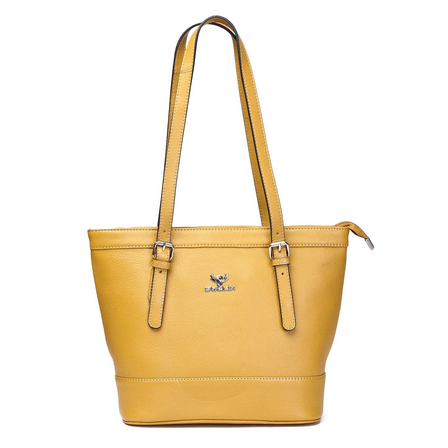 Syraah Black Full-Grain Leather Premium Tote Bag