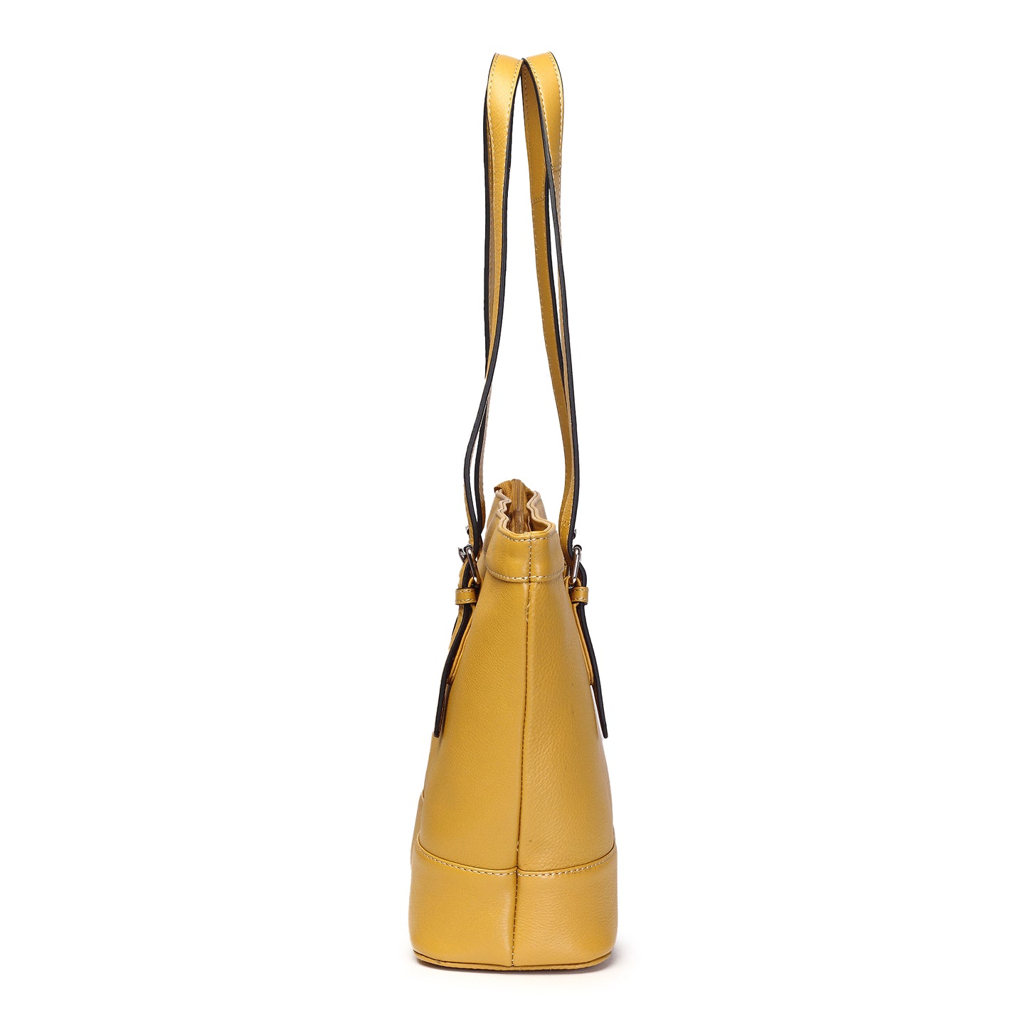 Syraah Yellow Full-Grain Leather Premium Tote Bag