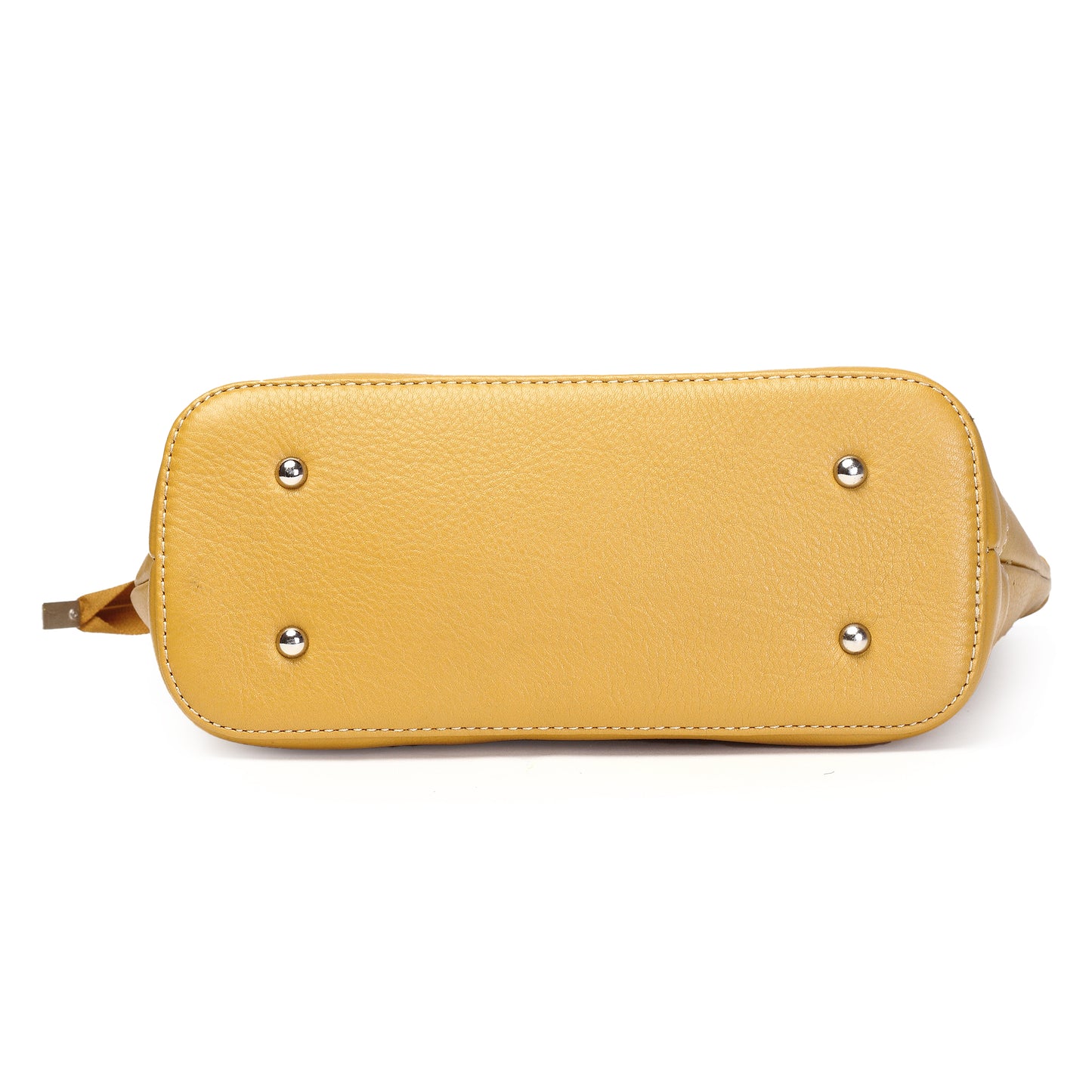 Syraah Yellow Full-Grain Leather Premium Tote Bag