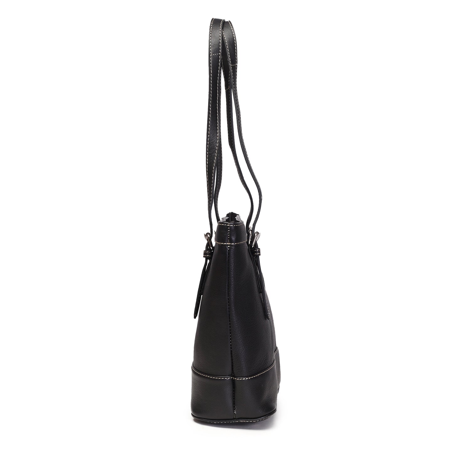 Syraah Black Full-Grain Leather Premium Tote Bag