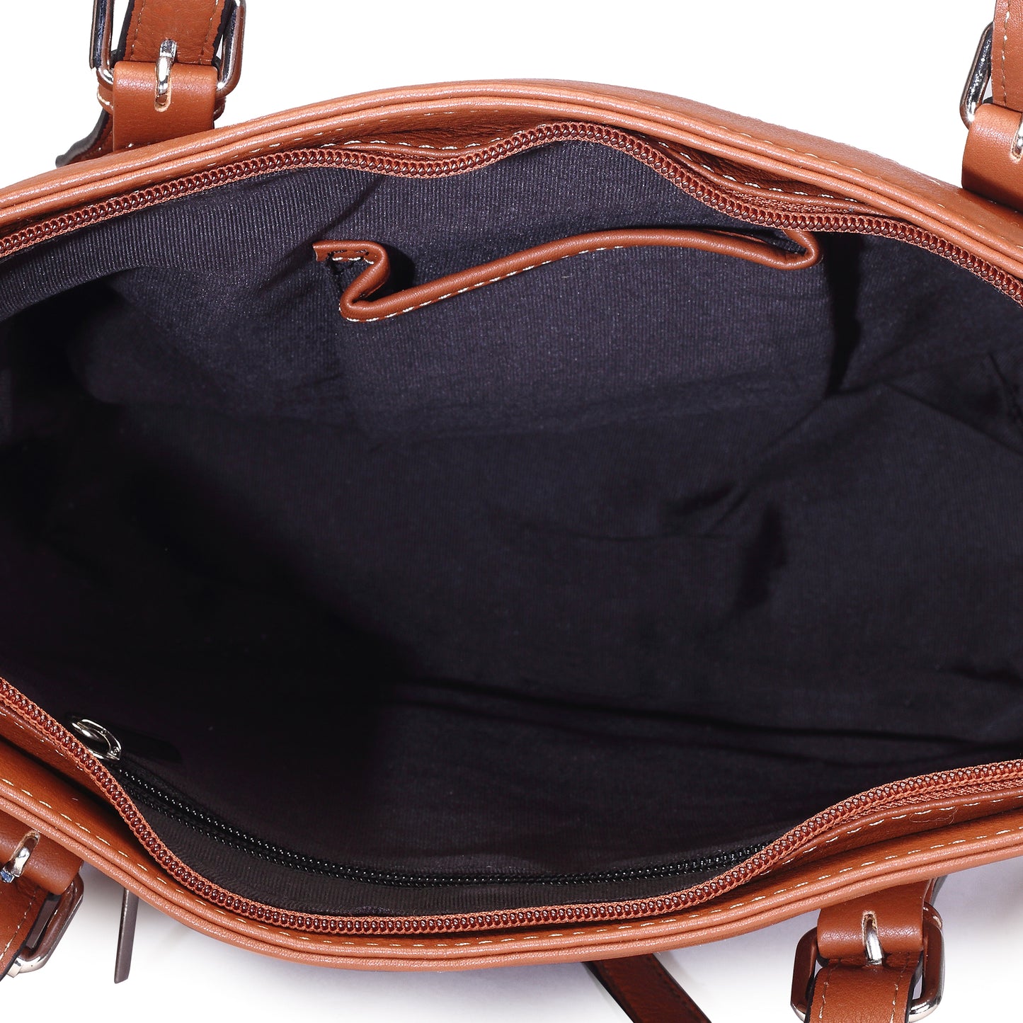 Syraah Tan Full-Grain Leather Premium Tote Bag