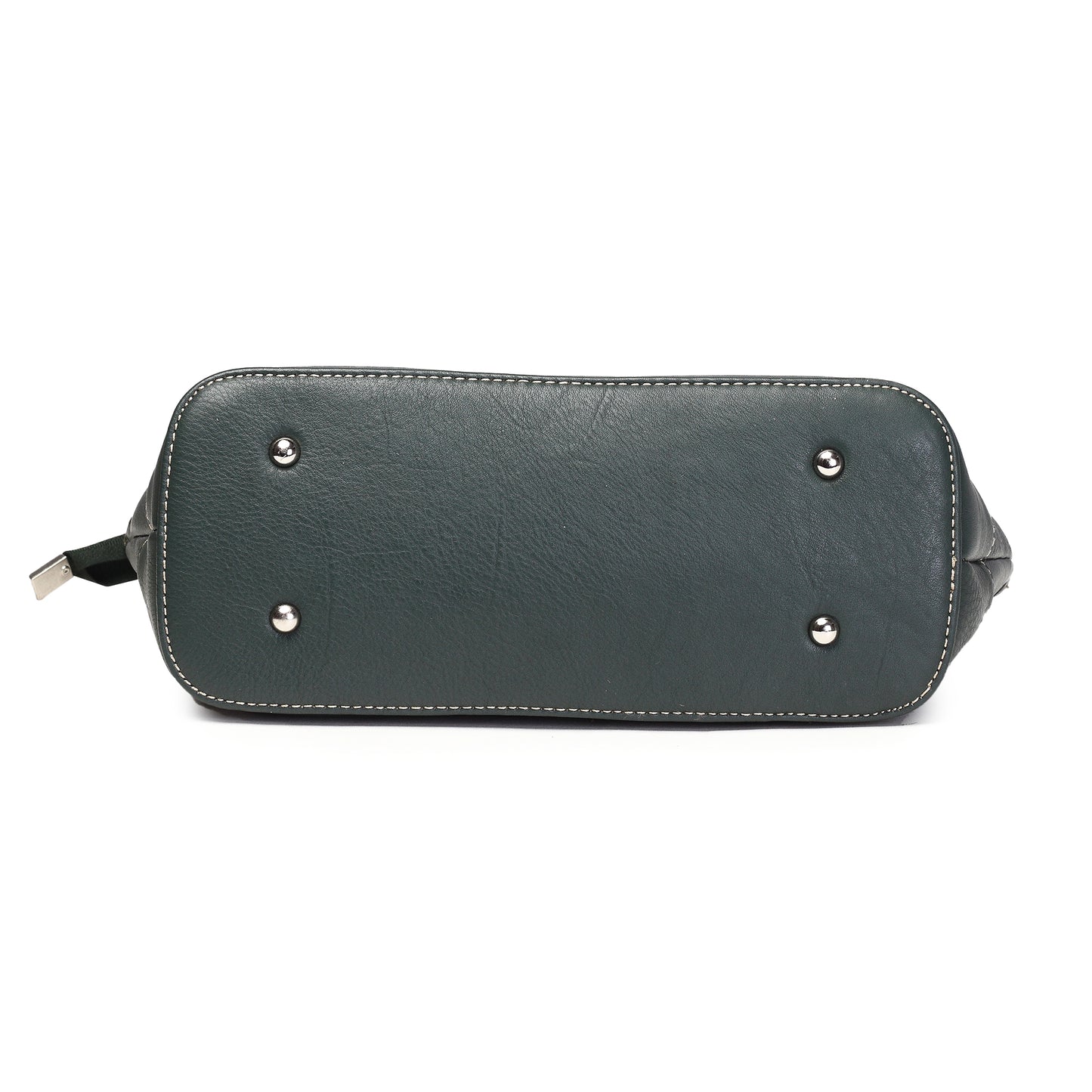 Syraah Green Full-Grain Leather Premium Tote Bag