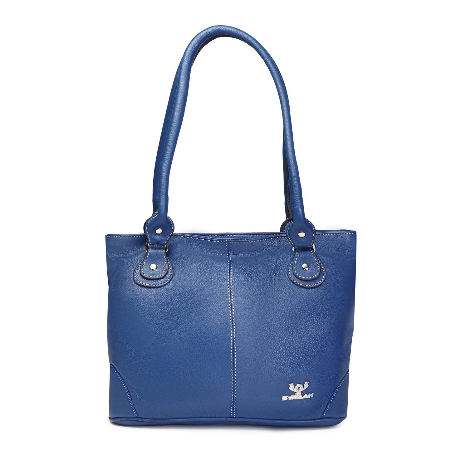 Syraah Tan Full-Grain Leather Shoulder Tote Bag