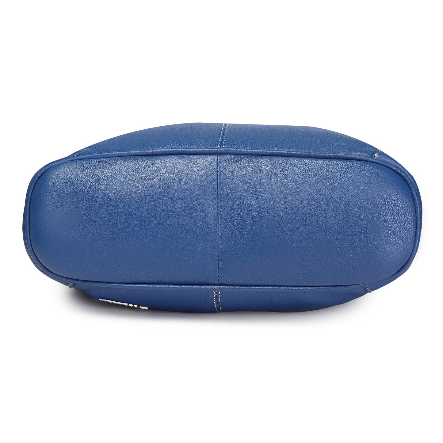 Syraah Blue Full-Grain Leather Shoulder Tote Bag