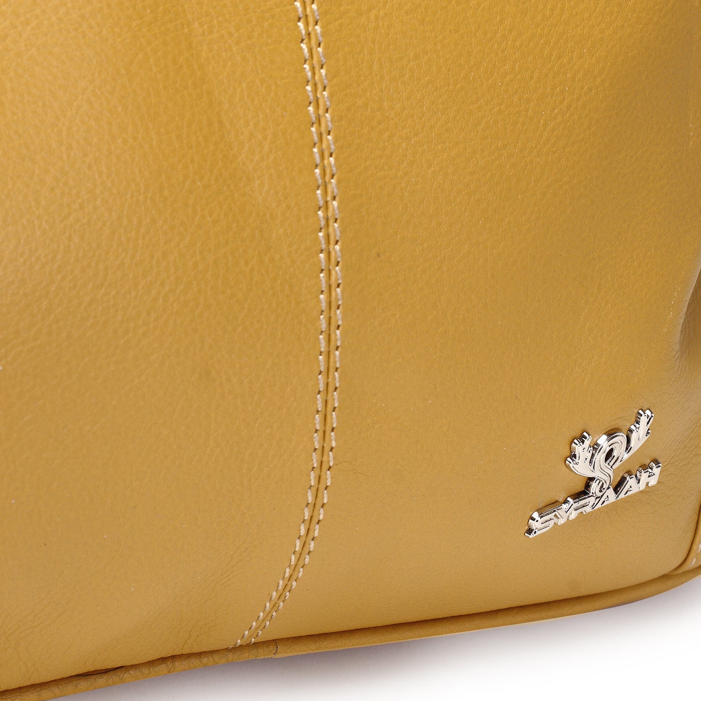 Syraah Mustard Yellow Full-Grain Leather Shoulder Tote Bag