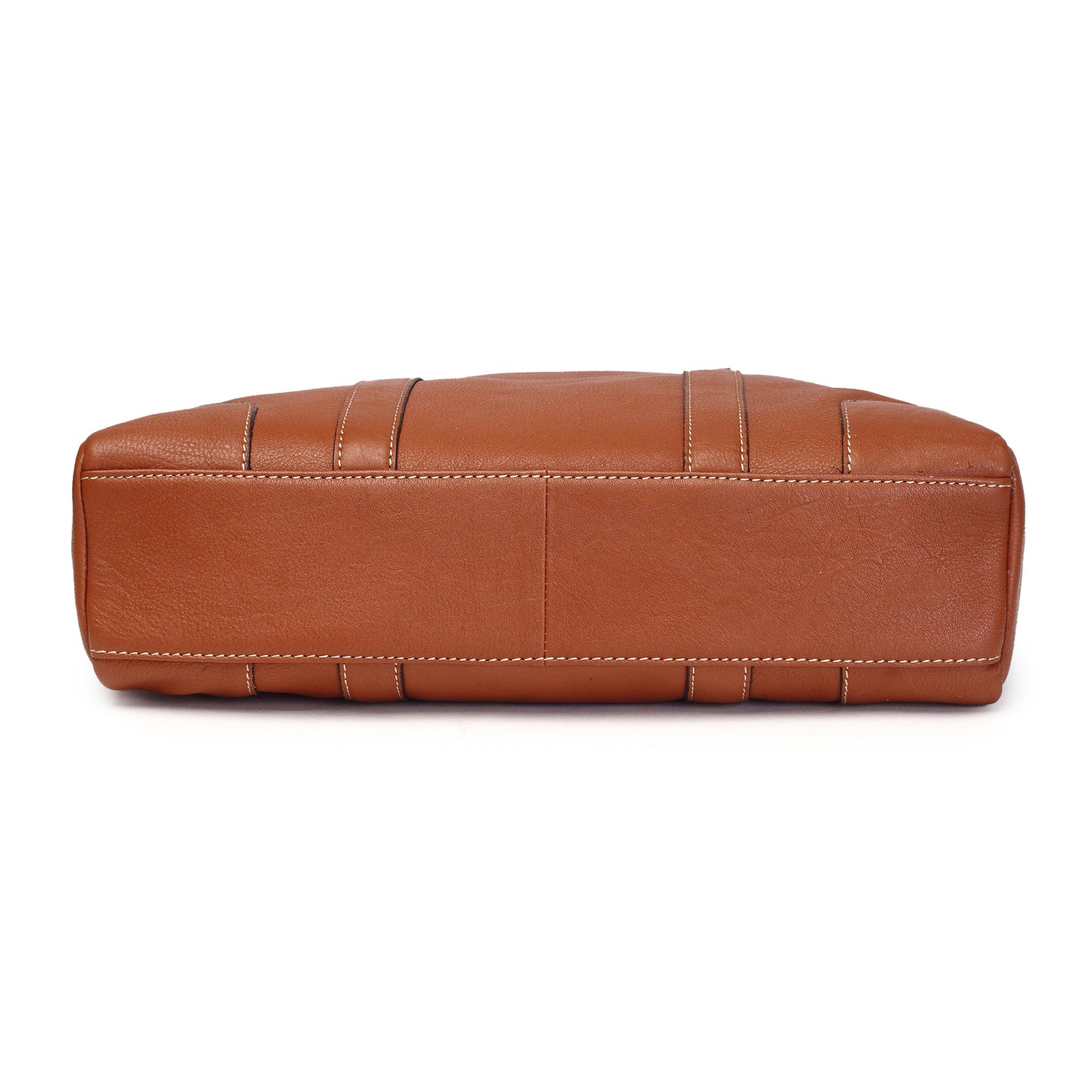 Syraah Premium Laptop Briefcase - Tan color - Full Grain Leather
