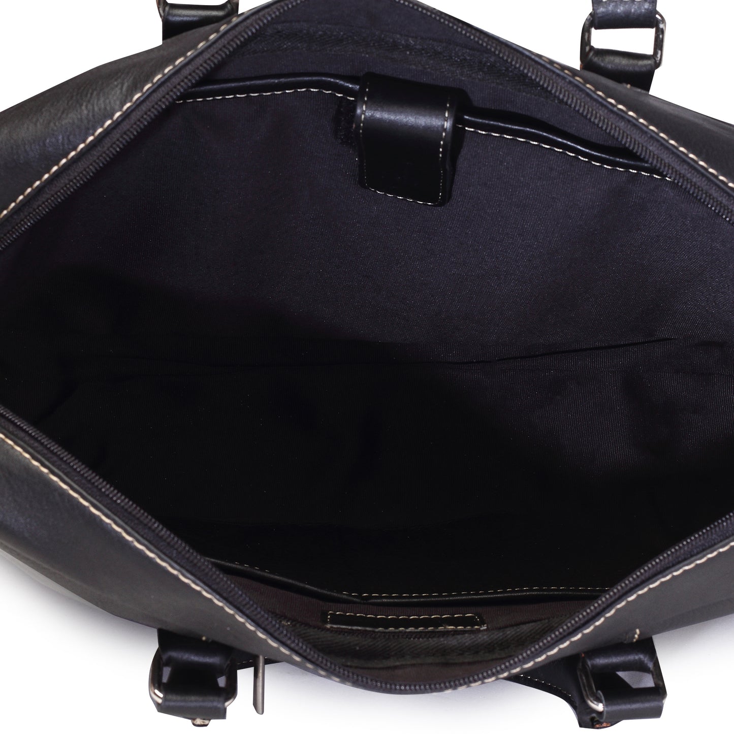 Syraah Premium Laptop Briefcase - Black color - Full Grain Leather