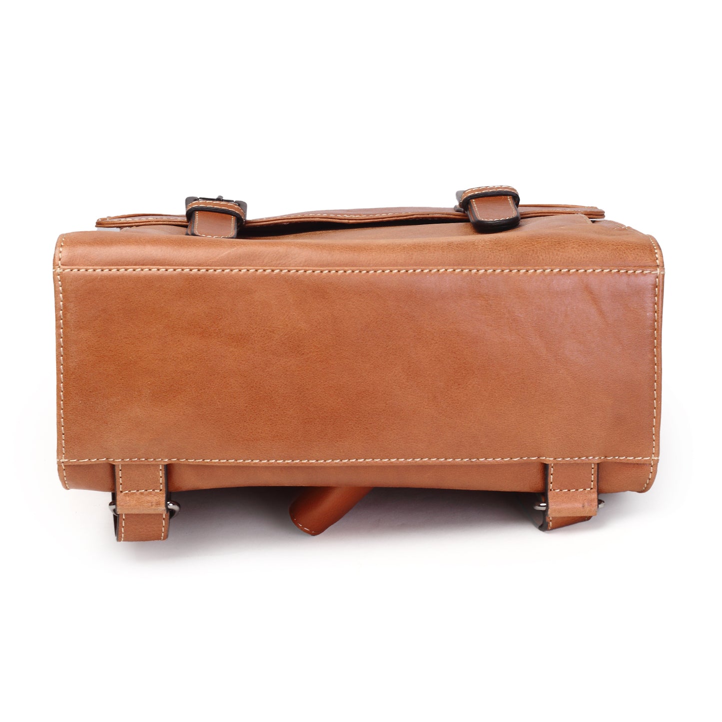 Syraah Premium Laptop Backpack - Tan Full-Grain Leather