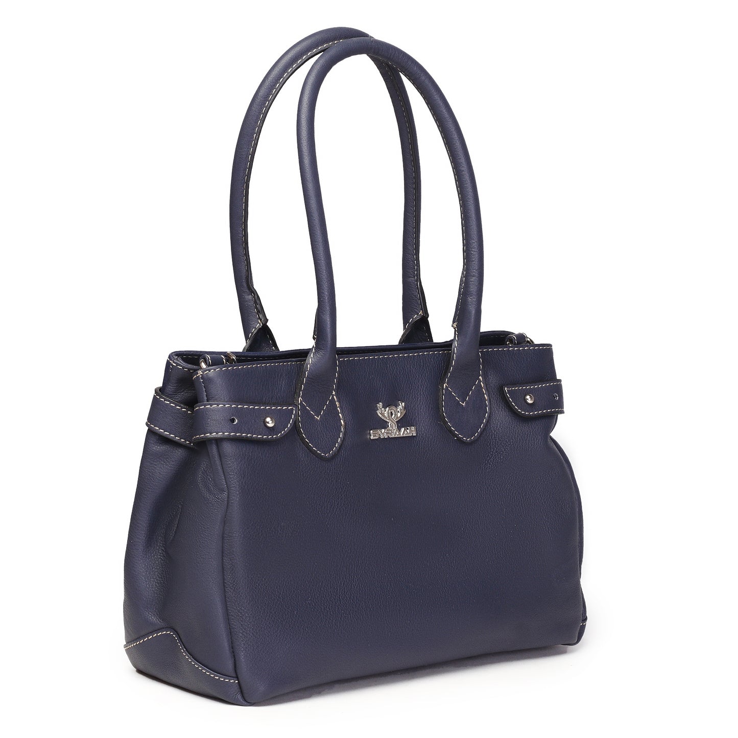 Syraah Elegant Handbag - Blue - Full Grain Leather