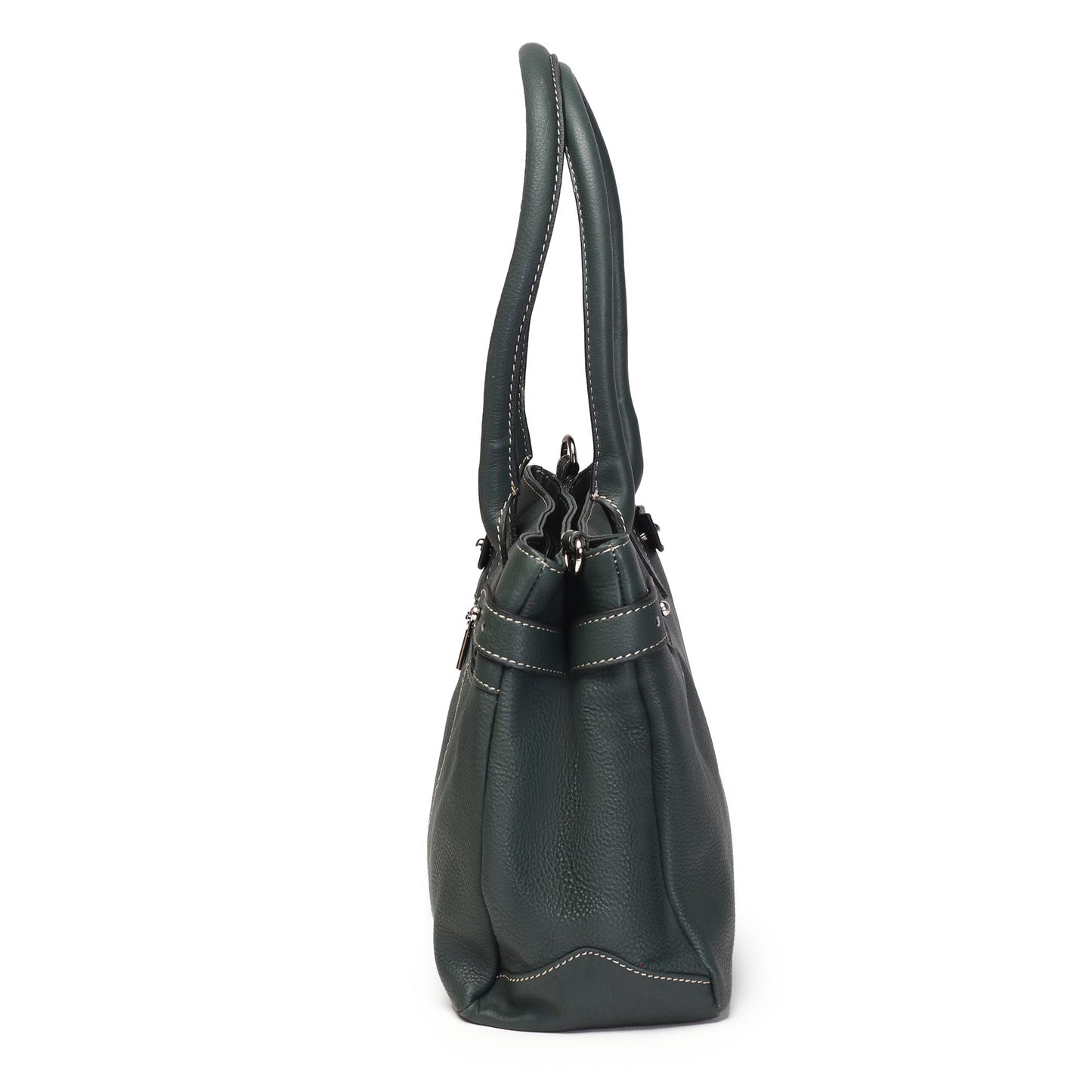 Syraah Elegant Handbag - Bottle Green - Full Grain Leather
