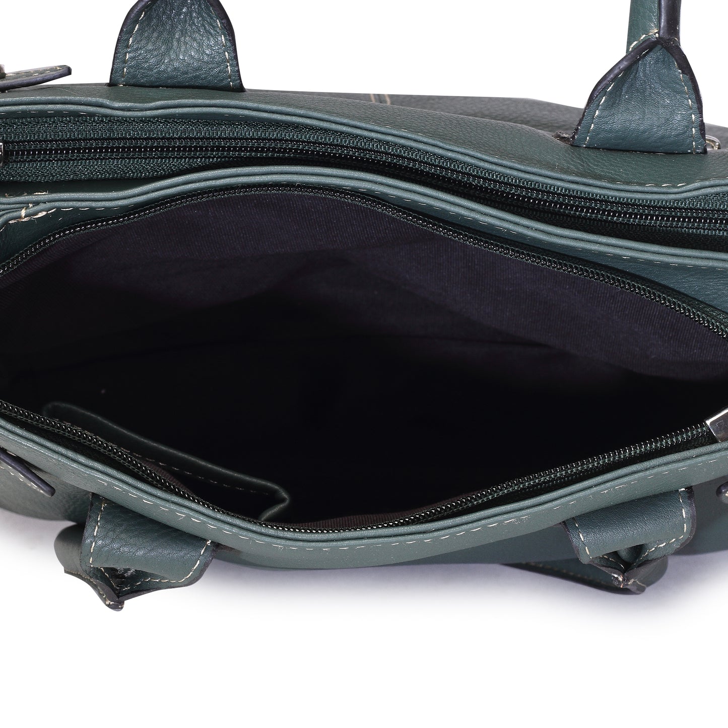 Syraah Elegant Handbag - Bottle Green - Full Grain Leather