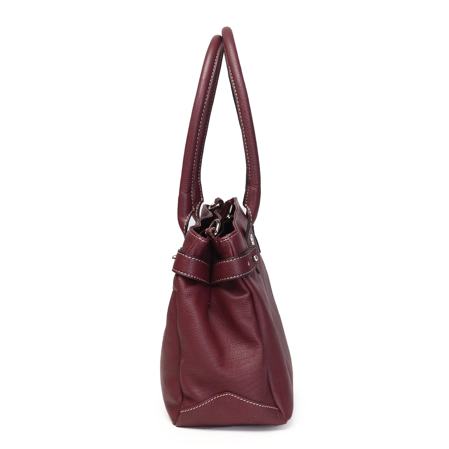 Syraah Elegant Handbag - Maroon - Full Grain Leather