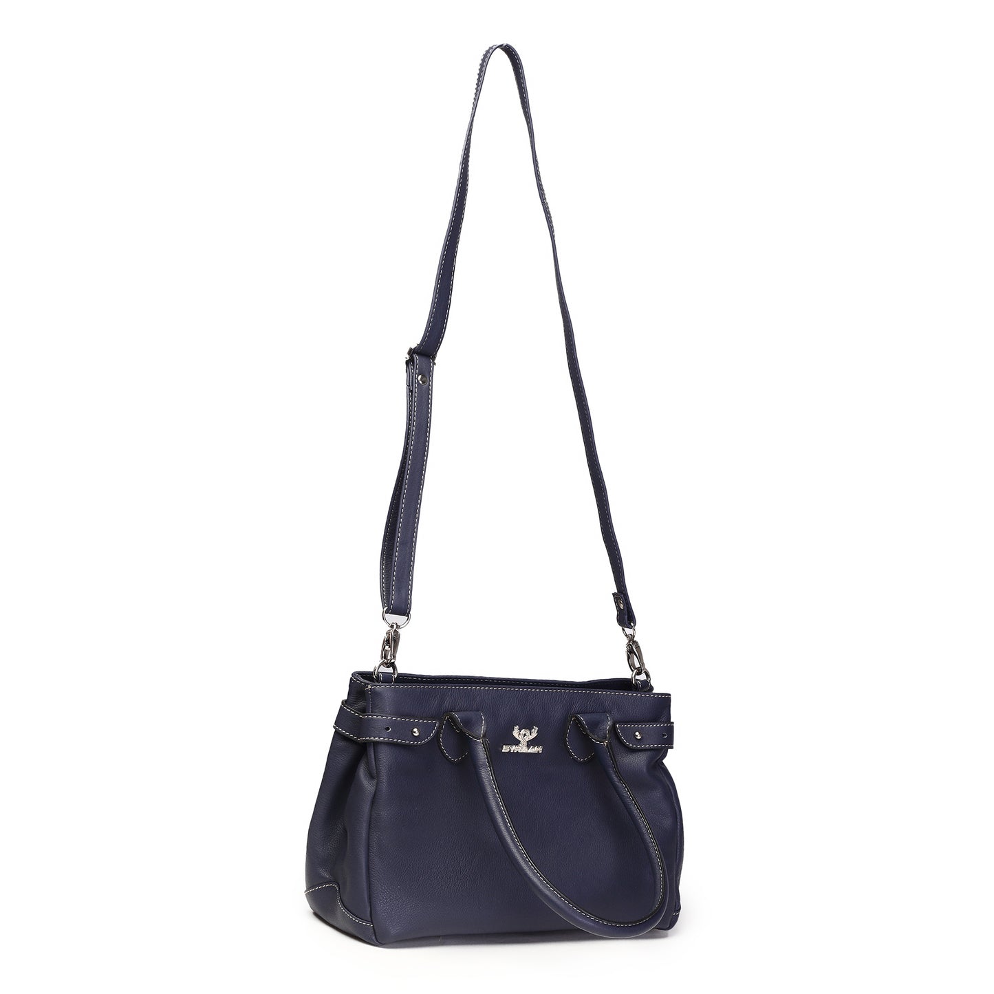 Syraah Elegant Handbag - Blue - Full Grain Leather