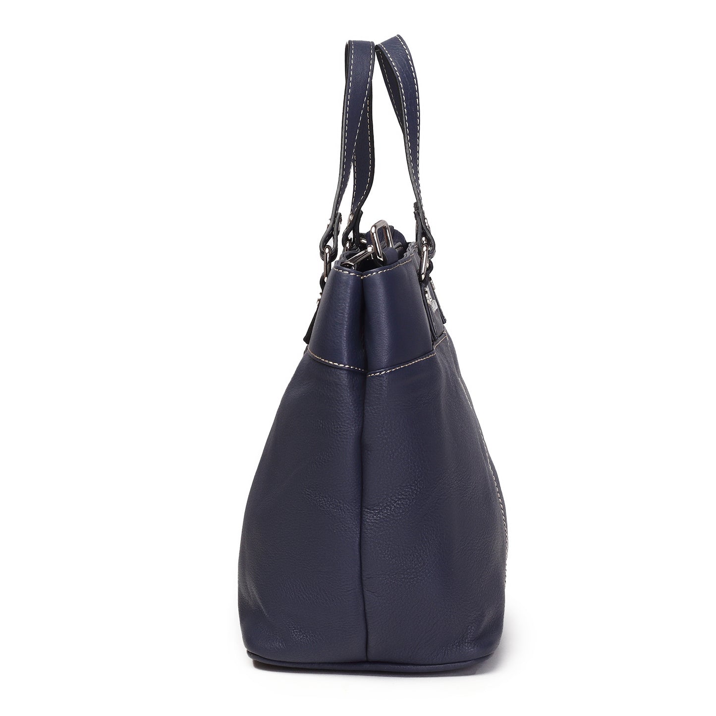 Syraah Classic Blue Tote Bag - Full-Grain Leather