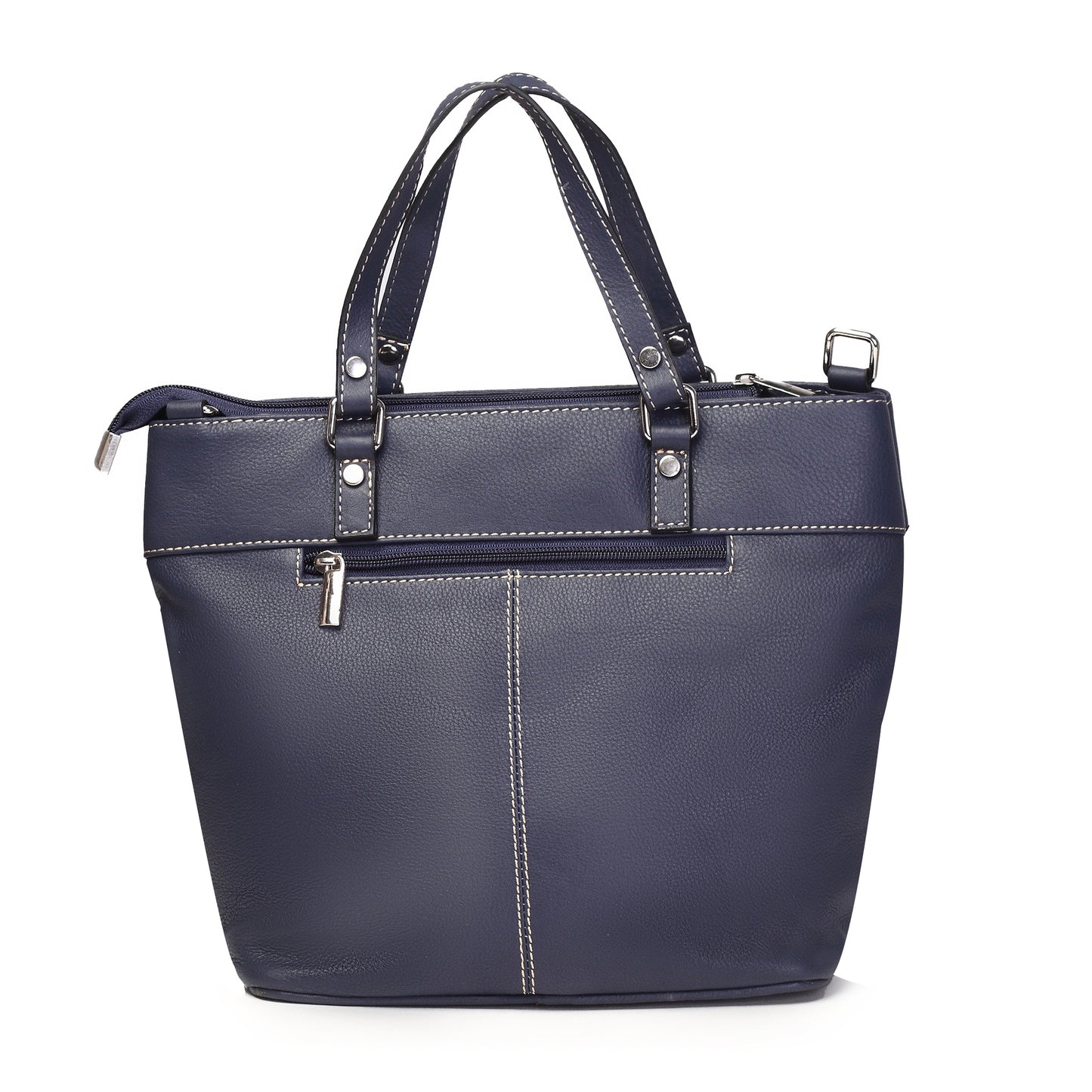 Syraah Classic Blue Tote Bag - Full-Grain Leather