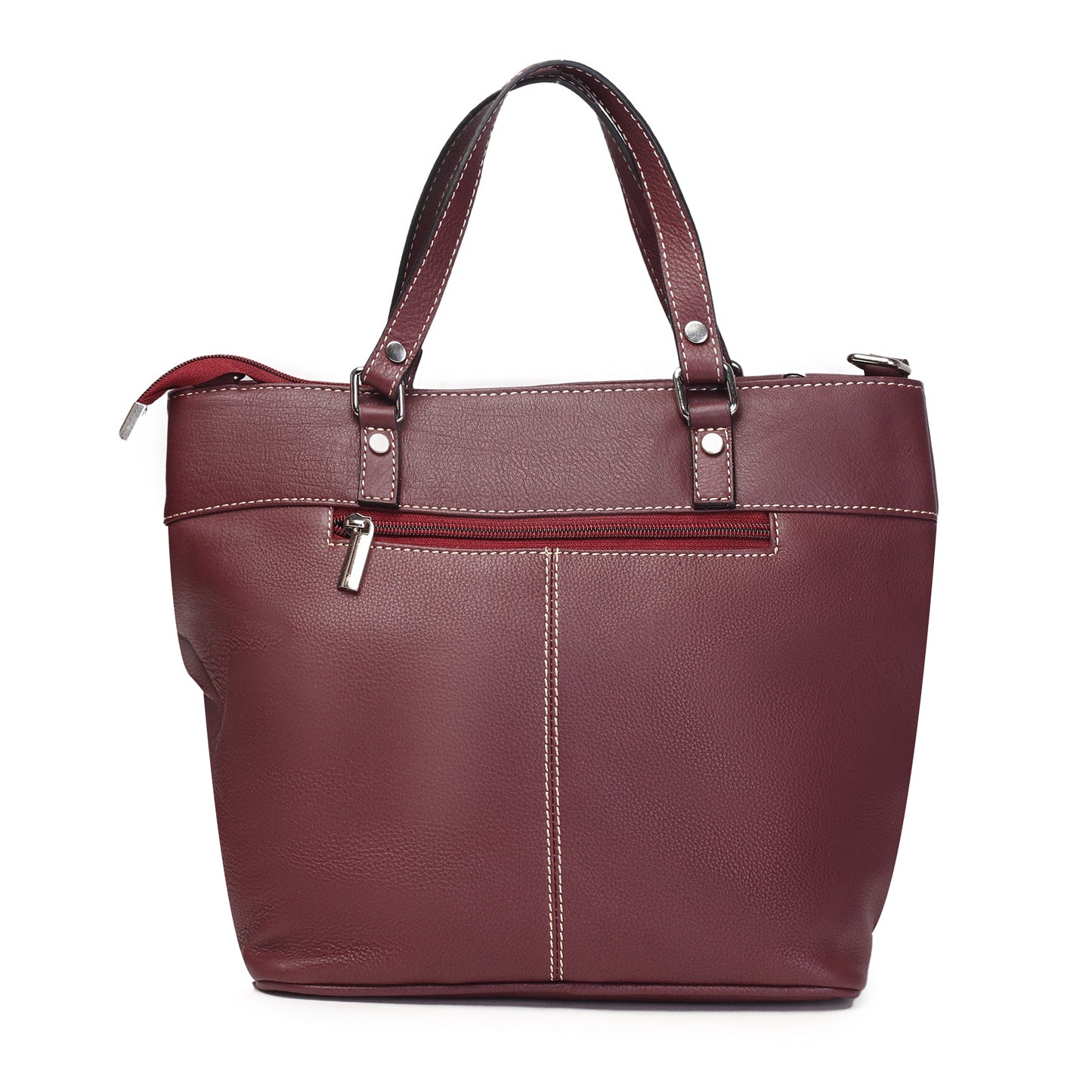 Syraah Classic Maroon Tote Bag - Full Grain Leather