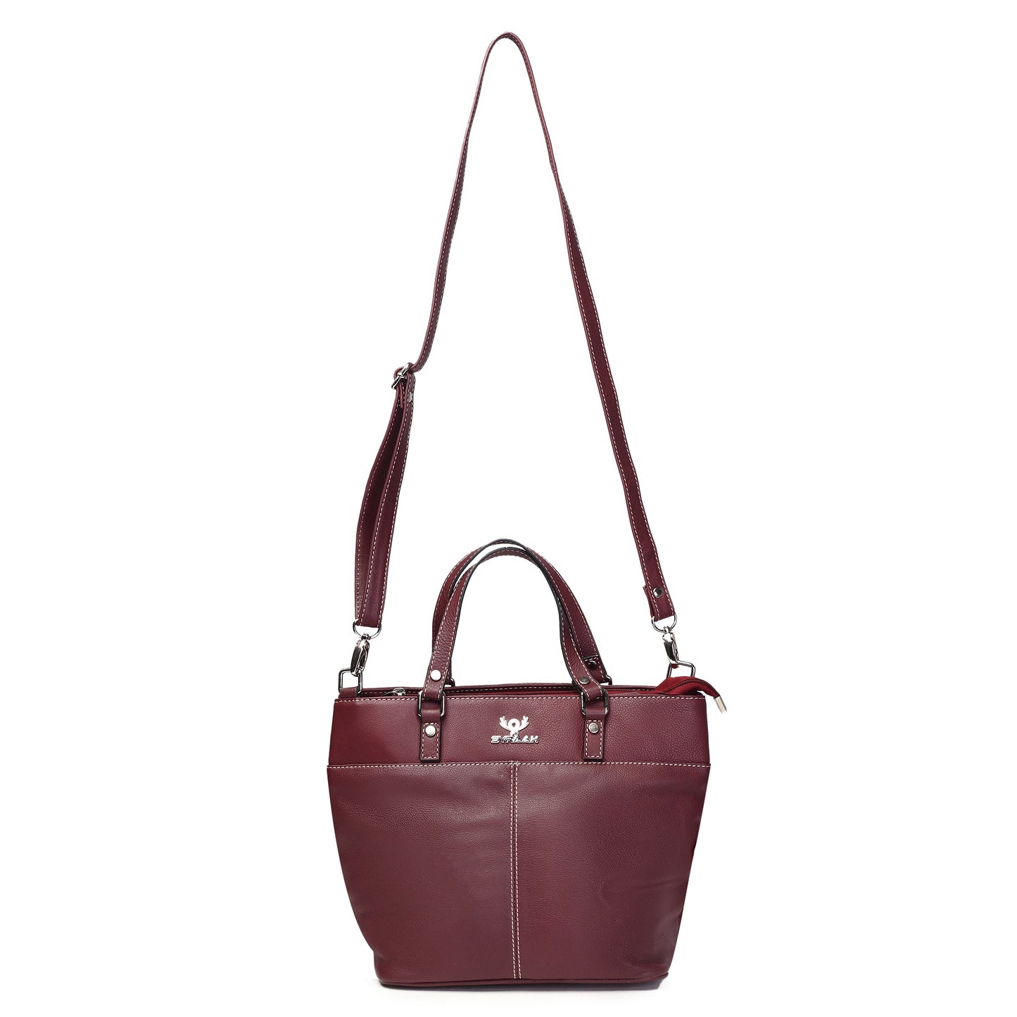 Syraah Classic Maroon Tote Bag - Full Grain Leather
