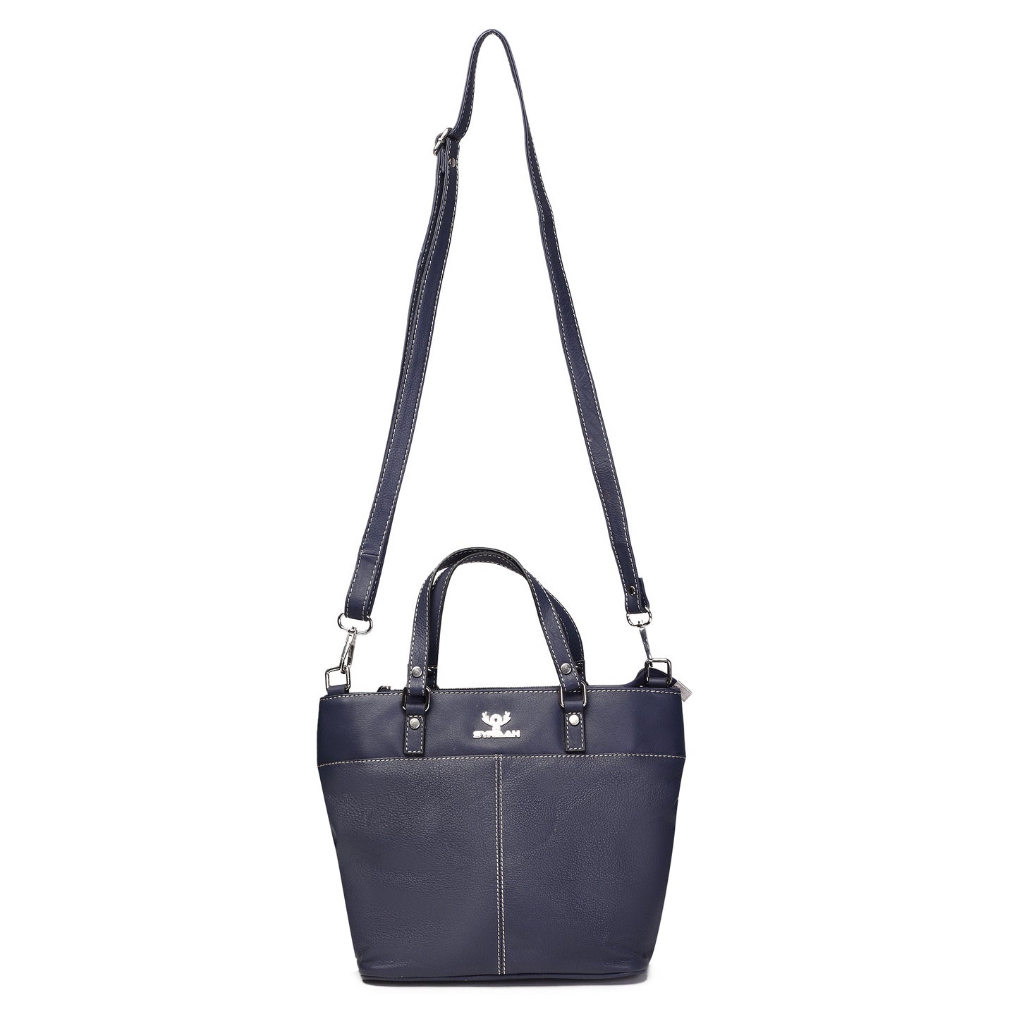Syraah Classic Blue Tote Bag - Full-Grain Leather
