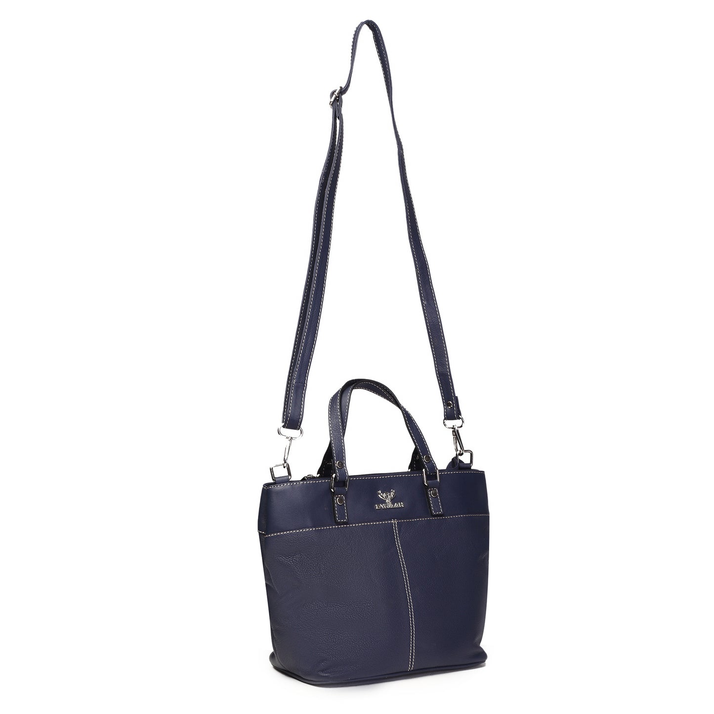Syraah Classic Blue Tote Bag - Full-Grain Leather