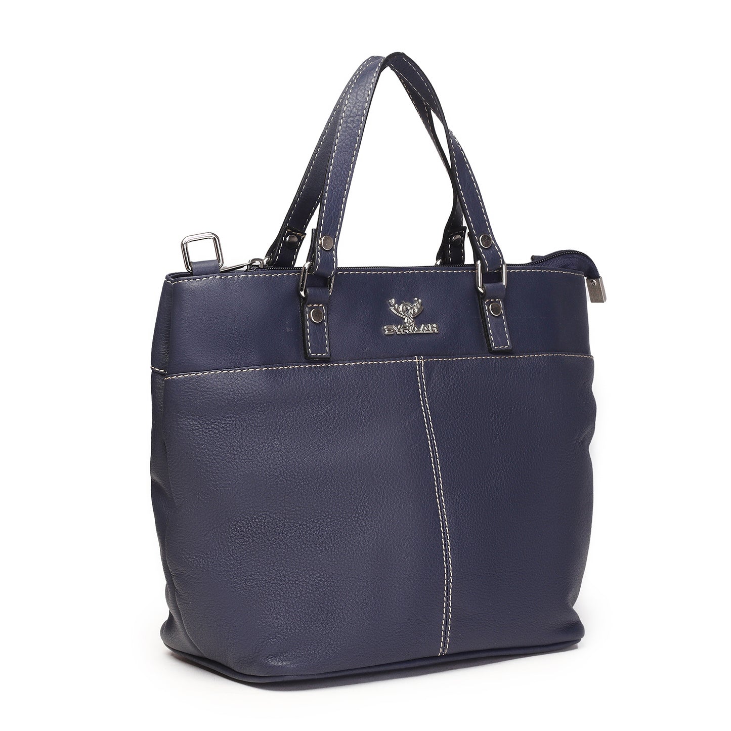 Syraah Classic Blue Tote Bag - Full-Grain Leather