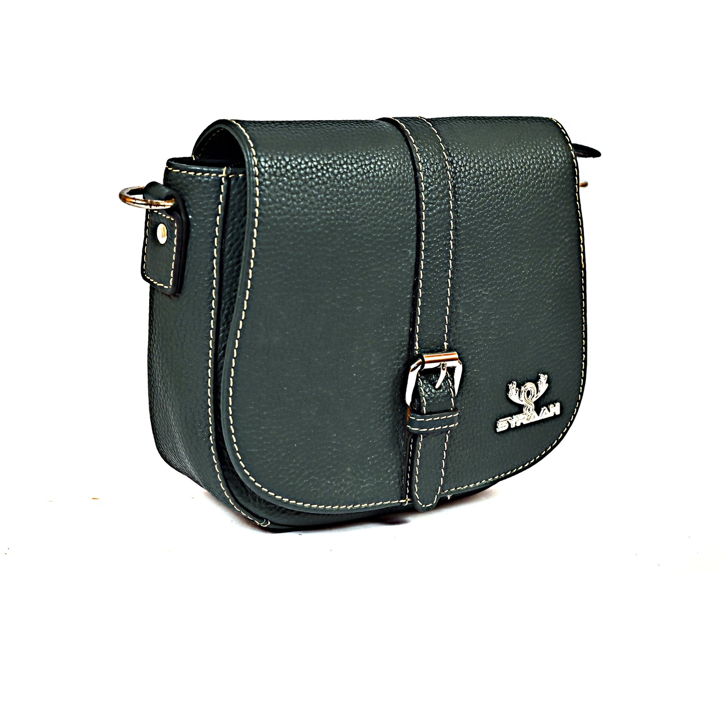 Syraah Compact Crossbody Tote Bag - Dark Seafoam Premium Leather